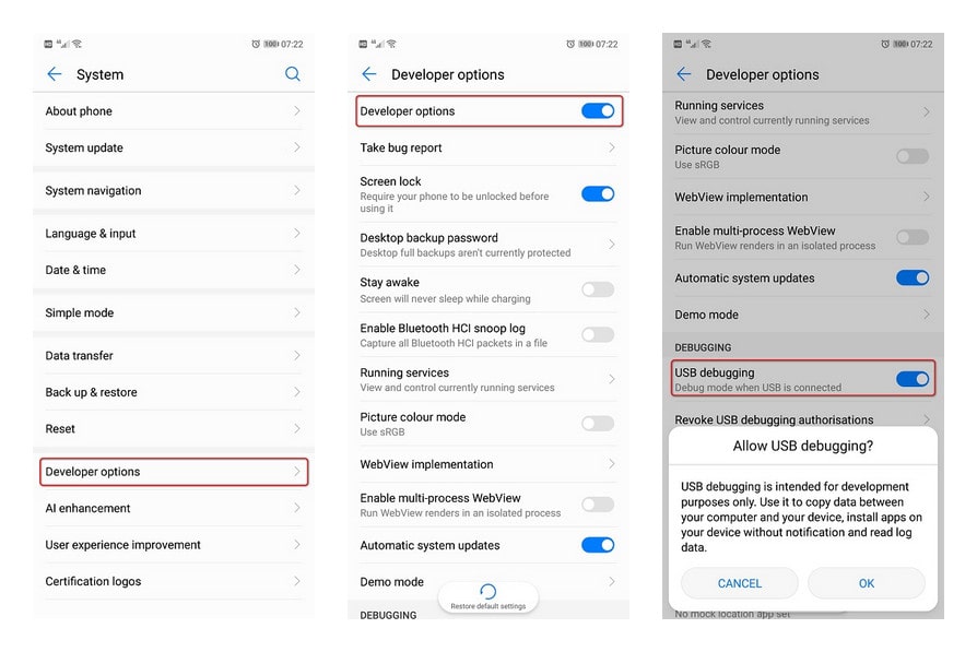 How Enable Debugging Mode on Huawei P20/P20 Pro - Syncios