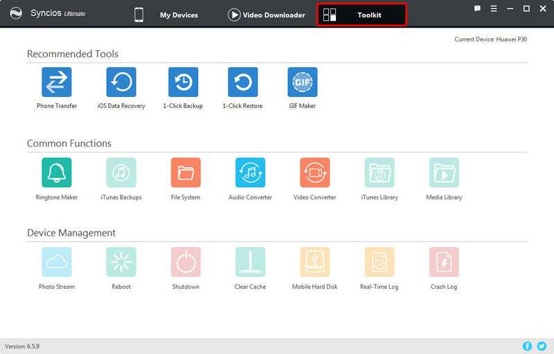 syncios toolkit huawei p30