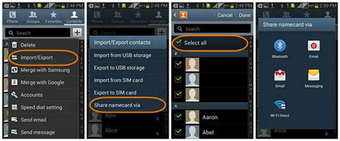 Backup Contacts from Android with Bluetooth