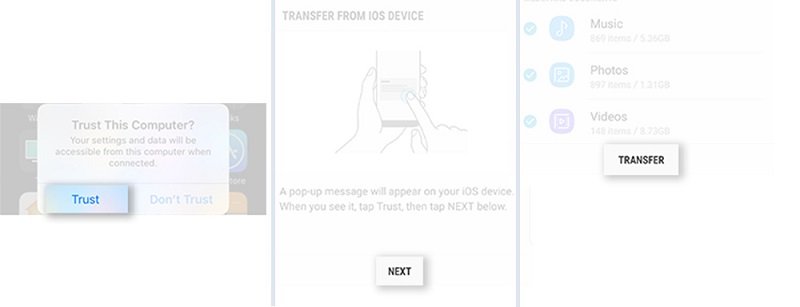 transfer iPhone contents to Samsung Galaxy S10