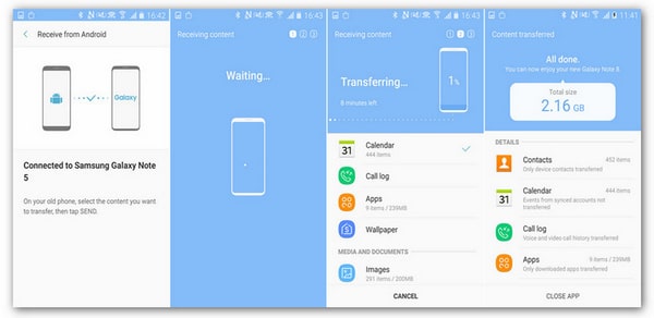 transfer data from android to Samsung Galaxy S25 via Smart Switch