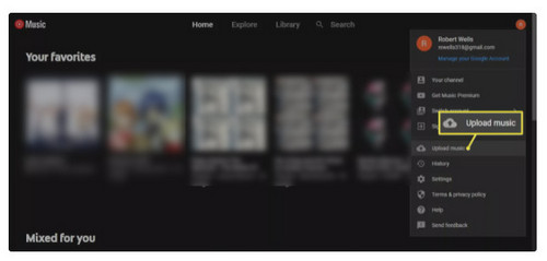 upload music to youtube music