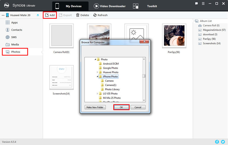 transfer photo folder to Huawei Mate 70