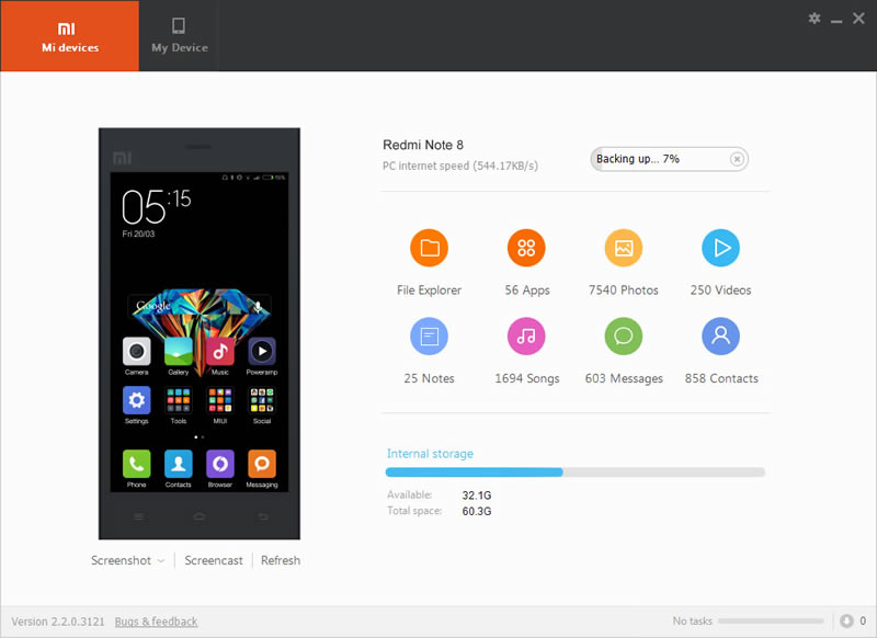 use mi pc suite to backup Xiaomi Redmi Note 14