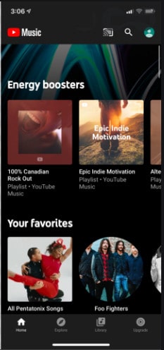 YouTube Music app
