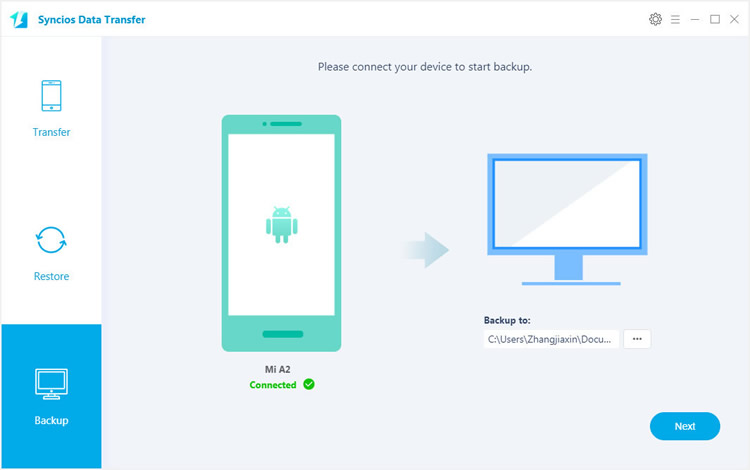 backup redmi mi a2 data by syncios data transfer