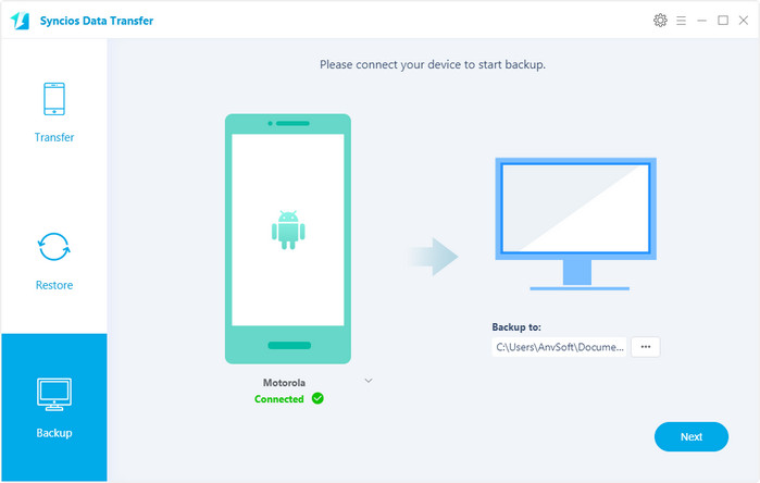 backup moto g5 with syncios data transfer