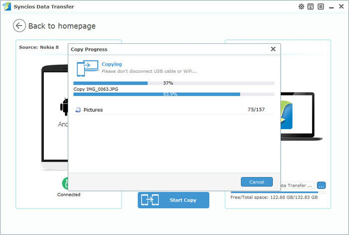 nokia to pc with syncios data transfer step 2