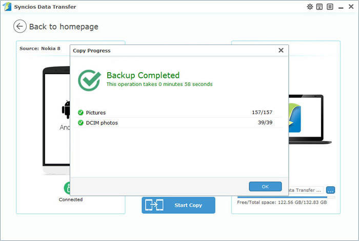 nokia to pc with syncios data transfer step 3