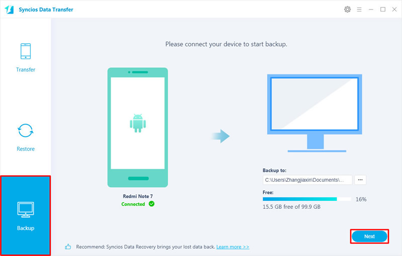 backup redmi note 7 photos to computer step 1