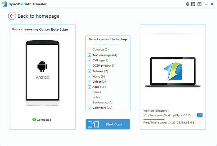 backup Samsung Galaxy Note