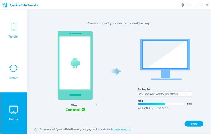 backup vivo v5 with syncios data transfer