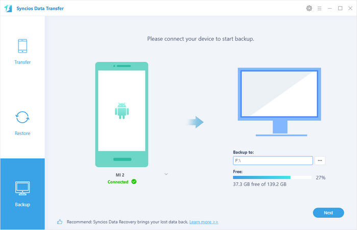 Syncios data transfer