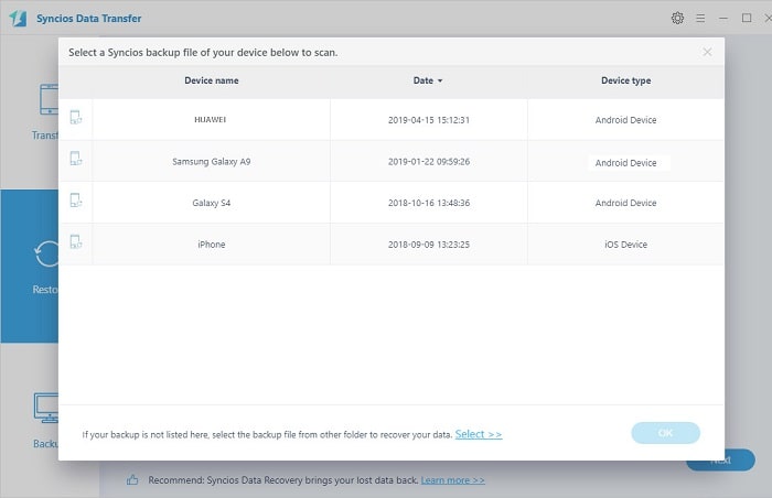 select a backup to OnePlus 13