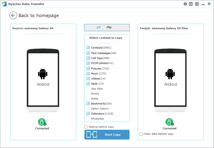 sync Samsung Galaxy S4 to Samsung Galaxy S9