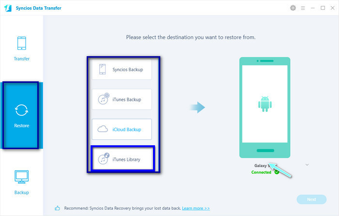 syncios samsung music transfer