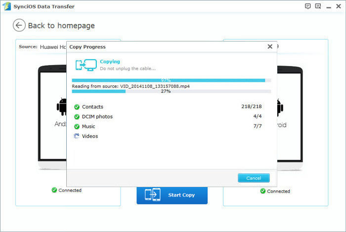 huawei honor to huawei p10 transfer step3