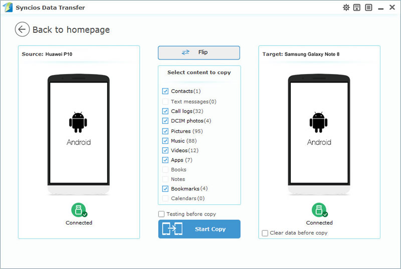 huawei to samsung galaxy note 8 transfer with syncios data transfer