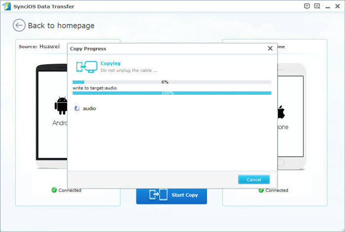 Copying data from Huawei to iPhone