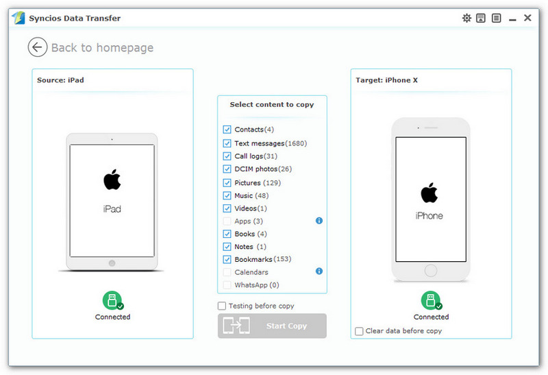 ipad to iPhone X transfer