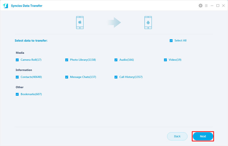 iphone to huawei mate 20 transfer directly step 2