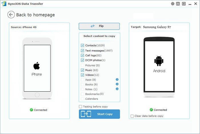 sync iphone to Samsung Galaxy S7