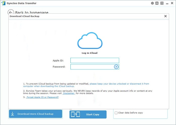 download iCloud backups