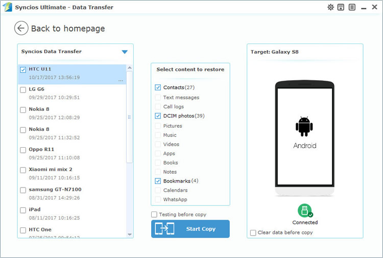 restore htc backups to samsung galaxy s8