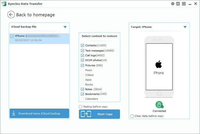 restore iCloud backup to iPhone 8/8 Plus