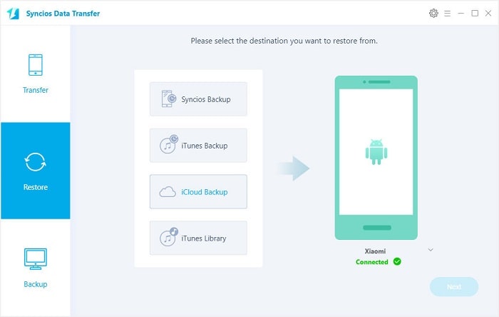 Transfer iCloud backup files to Xiaomi Redmi Note 14 Pro