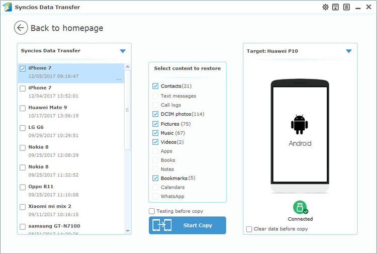 iphone backups to Huawei Pura80