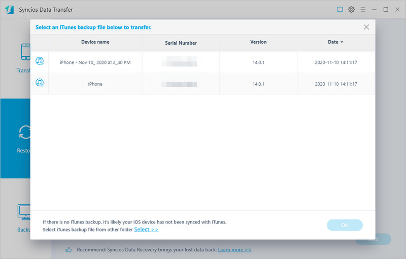 restore itunes backup data to OnePlus 13