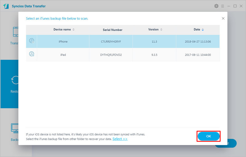 transfer itunes data to Huawei Mate 70 step 2