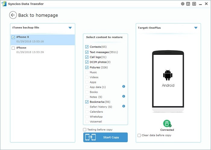 Transfer iTunes backup file to OnePlus 13T