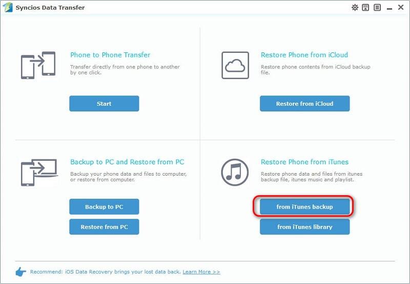 restore itunes backup to phone