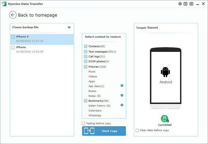 Transfer iTunes backup files to Xiaomi Redmi Note 14 Pro