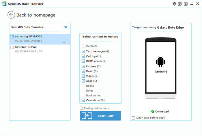 restore Samsung Galaxy Note