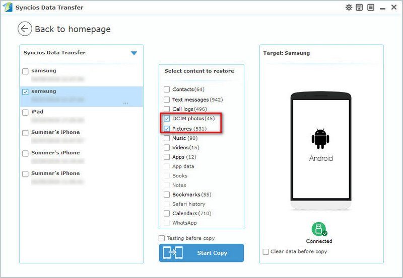 restore Samsung Galaxy S25 photos and pictures