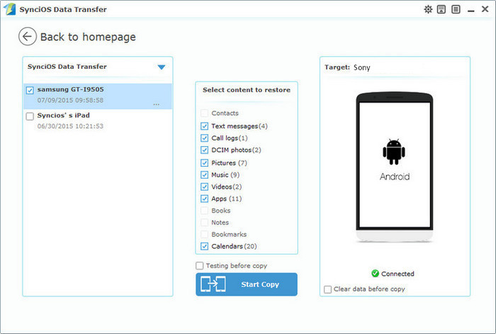 restore Android call logs