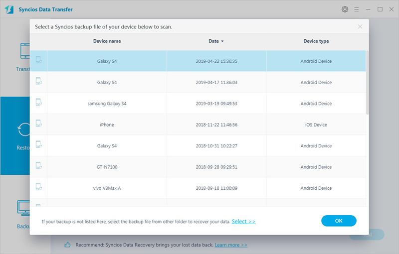 restore syncios backups to redmi note 7