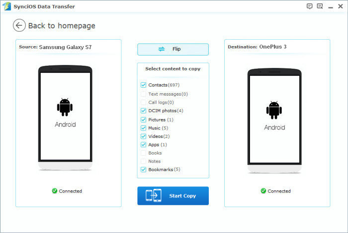 samsung to oneplus 3 transfer