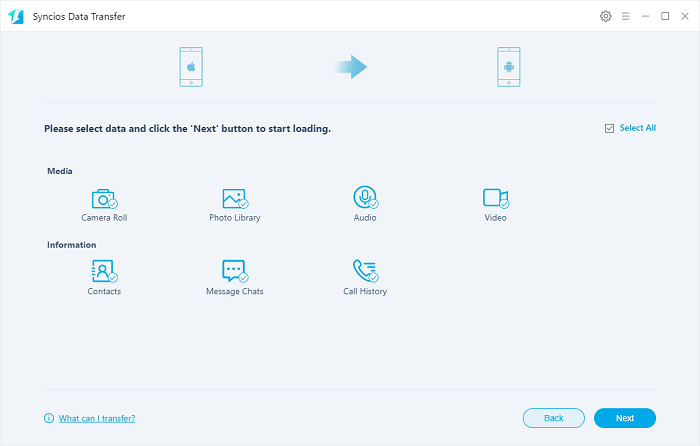 select contents from iPhone to Huawei Mate XS phone