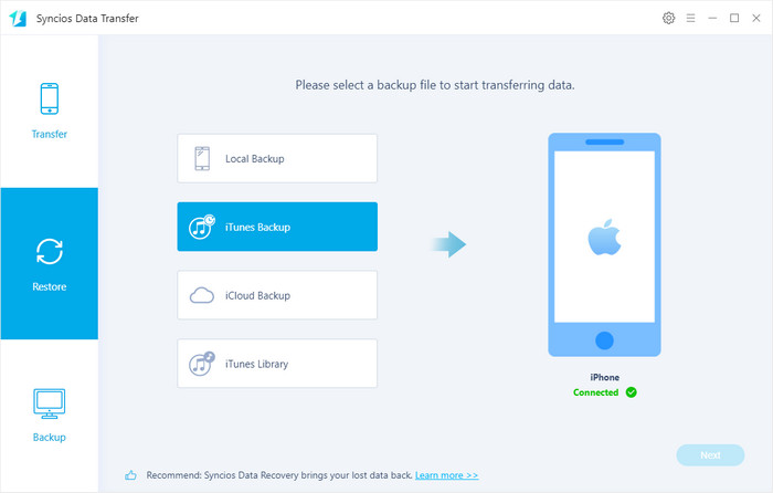 Copying iTunes data to iPhone 16