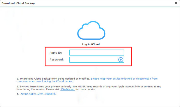 download icloud bakcup