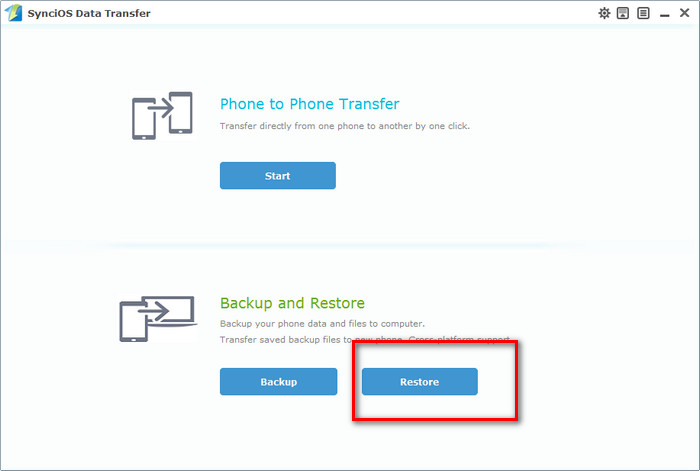 restore data to device