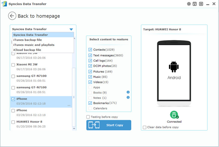 restore old iPad data to iPhone finishes