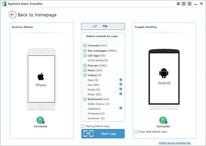 select data from another phone to OnePlus 13T