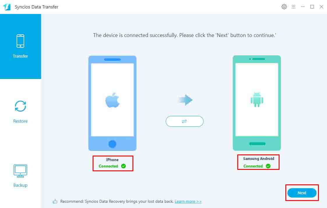 transfer data from iPhone to Samsung 