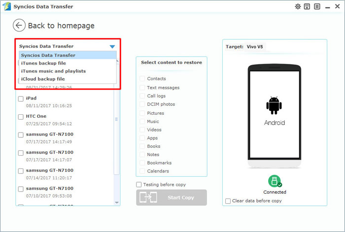 restore samsung to Vivo X200 Ultra from other forms