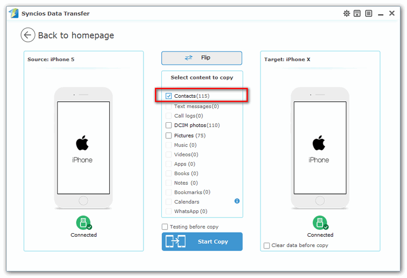 iphone to iPhone X transfer